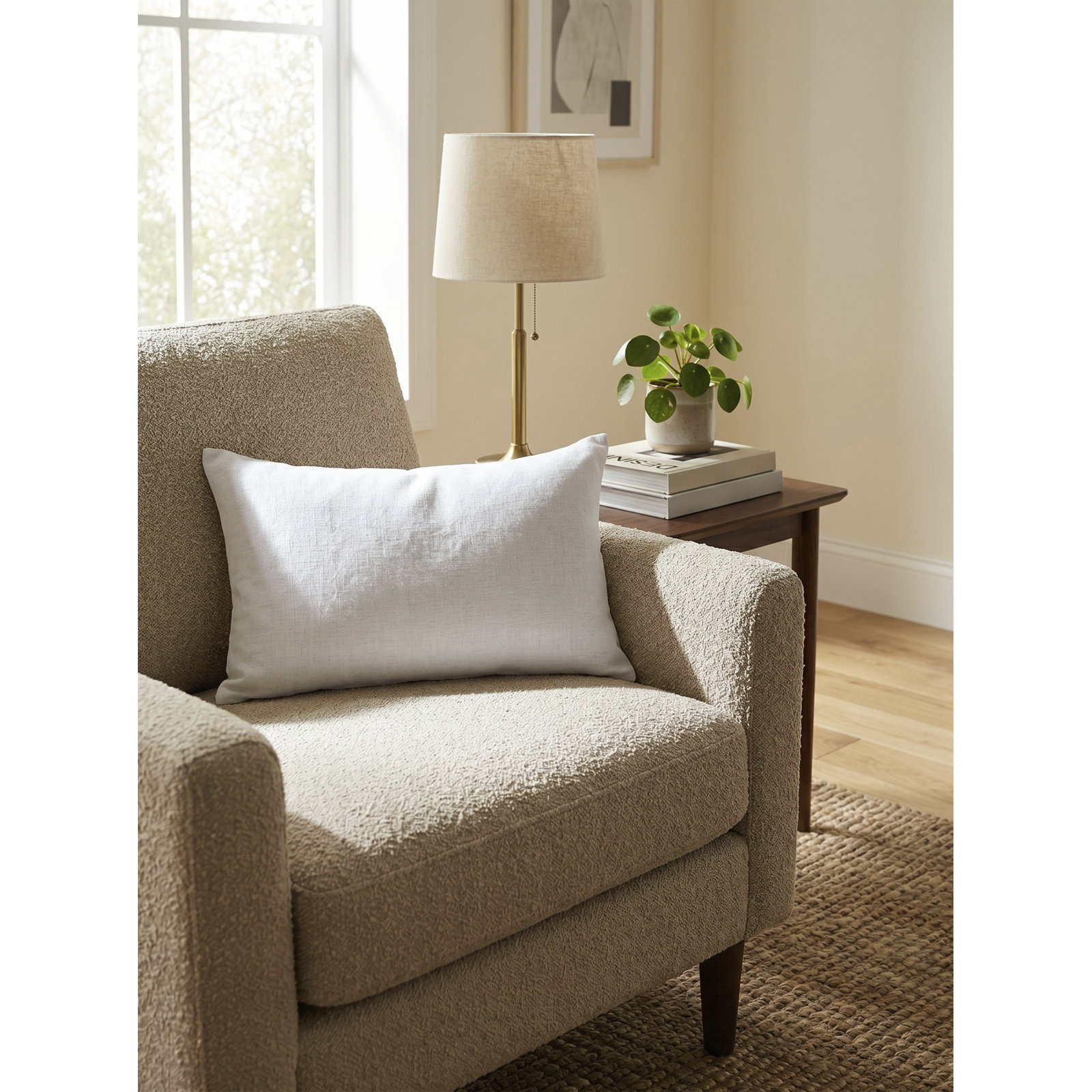 Lanie Linen Pillow Cover, Rectangle 12"H x 21"W, Gray