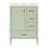 24.8" Modern Compact Bathroom Vanity with Ceramic Sink For Space-Saving Storage - Green-1111321746