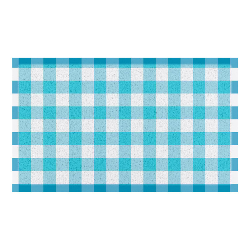 Chisato Non-Slip Indoor / Outdoor Doormat, White/Blue