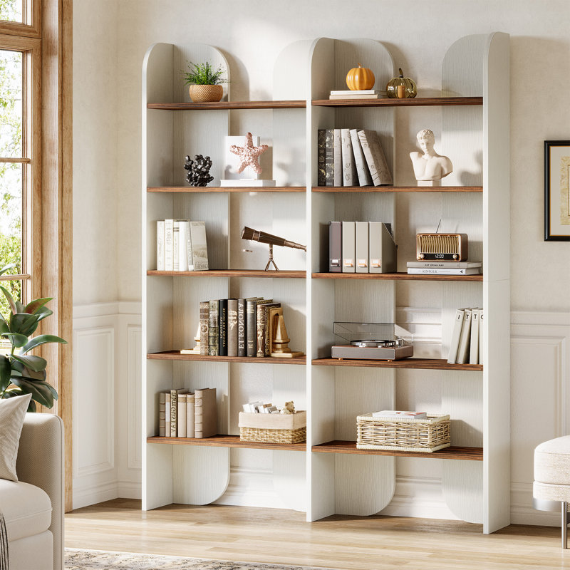 70.87-Inch Tall Bookcase with Open Shelves, 1, White