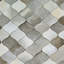 Tapis d'intérieur en cuir de vache gris à motif géométrique Corsi-952318583