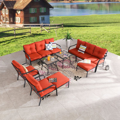 Ensemble de conversation modulaire avec coussins 12 pièces Jenalea