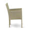 Ensemble de mobilier d'extérieur en osier 5 pièces comprenant une table de bistro rectangulaire avec plateau en verre et 4 fauteuils de balcon avec coussin, lin naturel-306551749-395215663