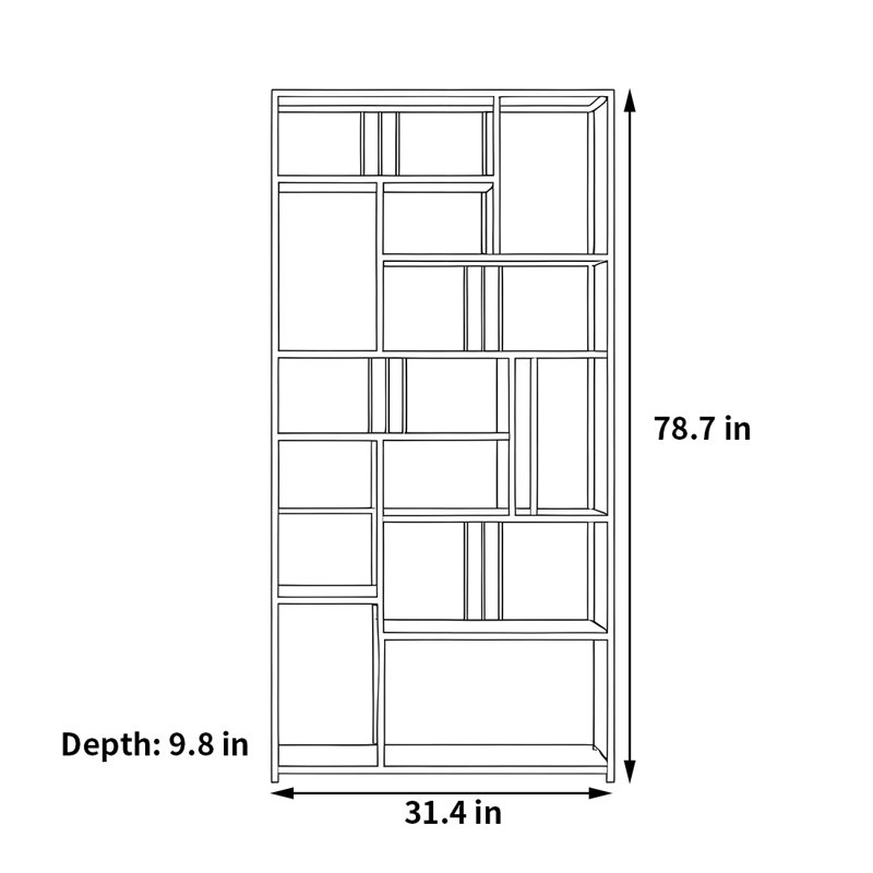 Burwinda, White, (8 Shelves) 78.7" H x 31.4" W x 9.8" D