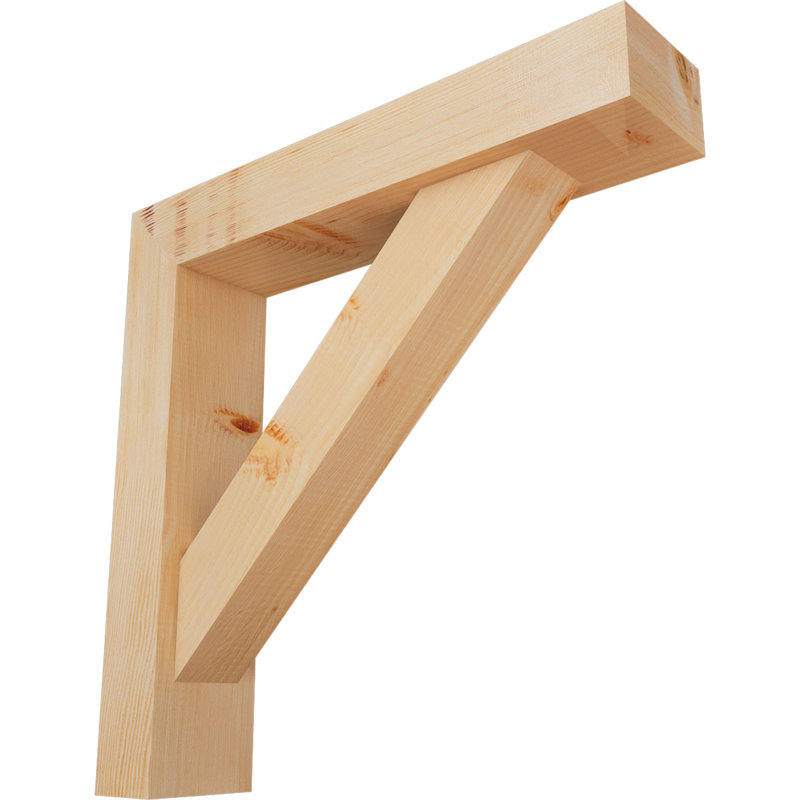 Traditional Block Bracket w/ Offset Brace, 26 x 26, 5 1/2"W Douglas Fir (Smooth)