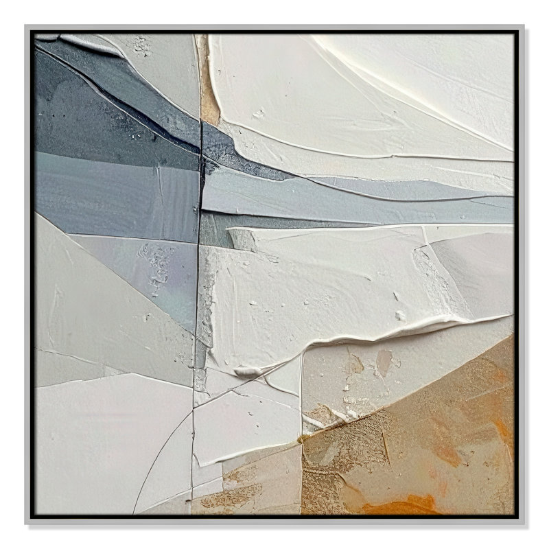 «Plastered IV» par Alonza Saunders, 31.5'' W x 31.5'' H, Framed Canvas, Silver Floater