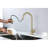 Pull Out Spray Kitchen Faucet In Brushed Gold, Stainless Steel Substance, 360 Rotating Nozzle, Corrosion & Rust Prevention Feature