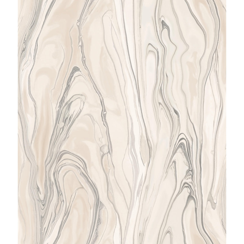 Rouleau de papier peint l 33 pi x l 20,5 po liquide marble, Rose