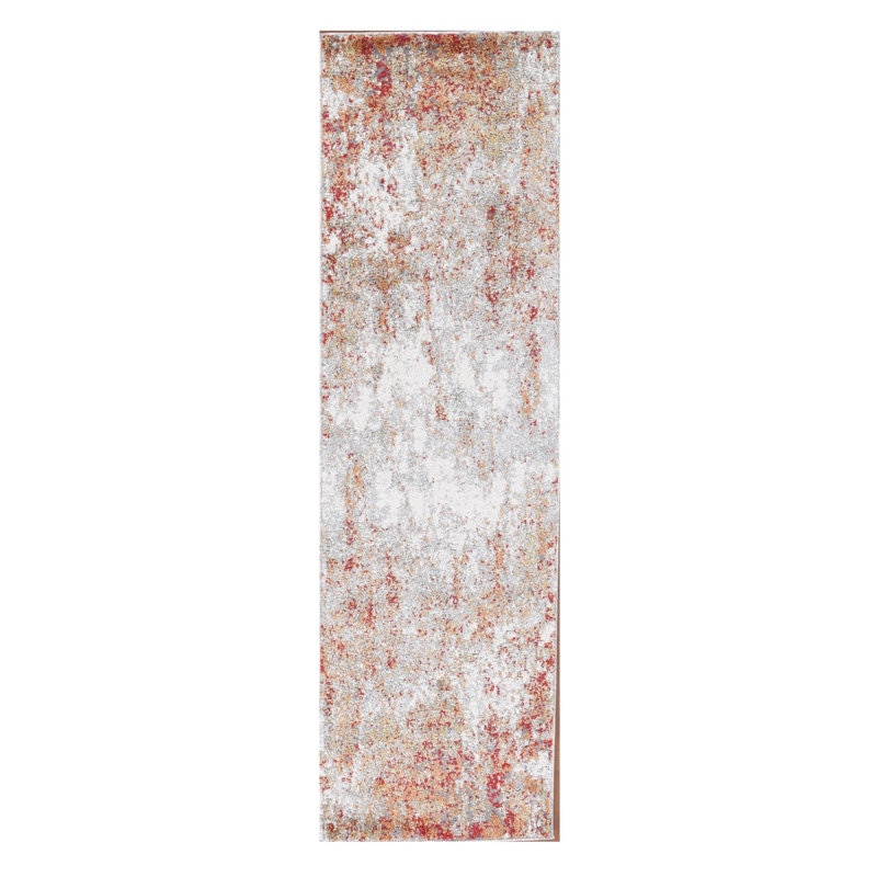 Tapis de couloir abstrait 8 pi Ivoire