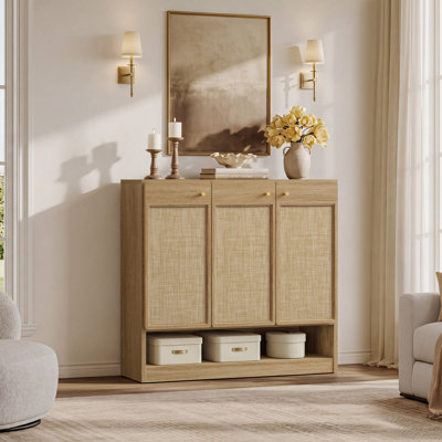 Armoire de rangement pour chaussures 46 po Boho Rattan