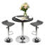 Ensemble de table de bar à hauteur réglable et 2 tabourets pivotants chromés-326292758-326292753-329820455