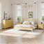 Ensemble de chambre à coucher 3 pièces, commode 8 tiroirs et 2 tables de chevet, beige-1019264262