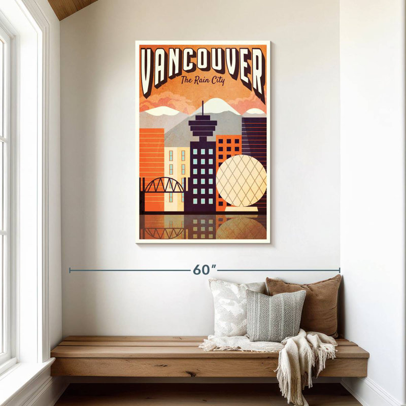 Affiche rétro de Vancouver, H 45 po x l 30 po