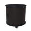 Table de bout cylindrique moderne Mid-Century avec station de charge USB, table de chevet ronde à 2 niveaux et porte coulissante, noir