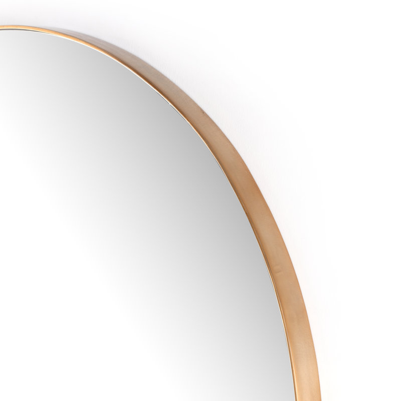 Georgina Flat Metal Wall Mirror, Polished Brass