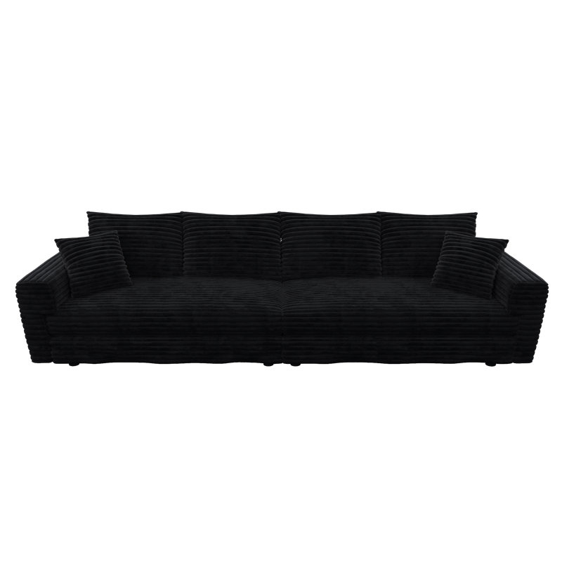 Canapé modulaire très long avec conversion de méridienne et 2 coussins décoratifs 103 po Almonte, Noir