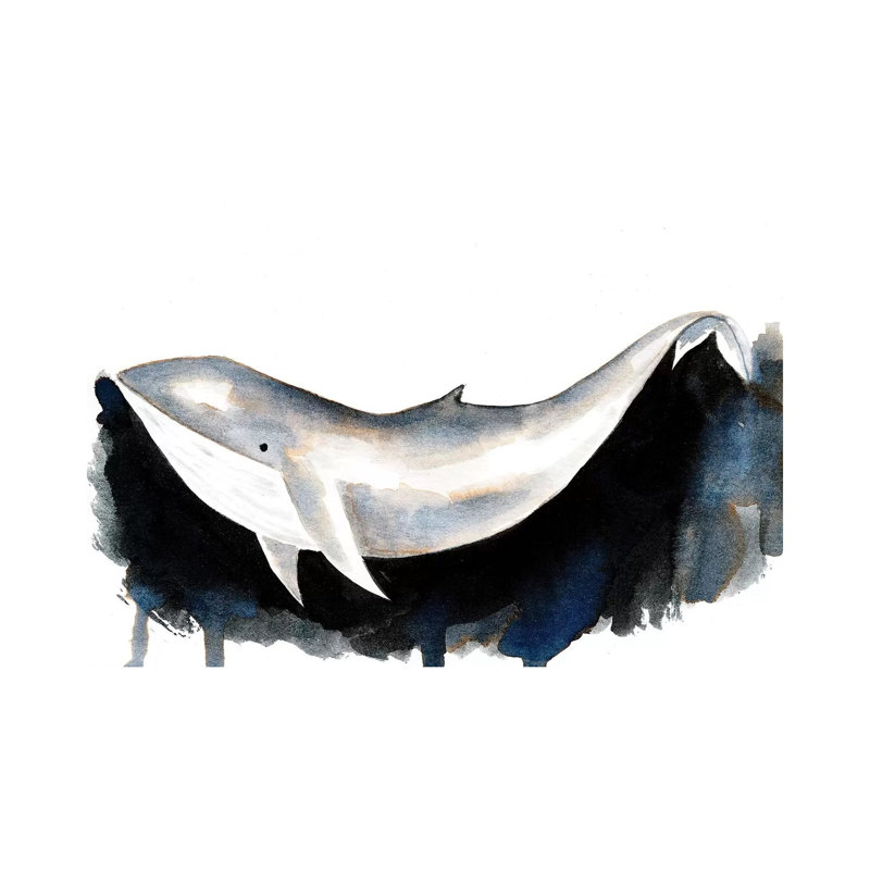 Baleine II - impression, Toile tendue, Pas de tapis, H 8 po x l 12 po x P 0,75 po