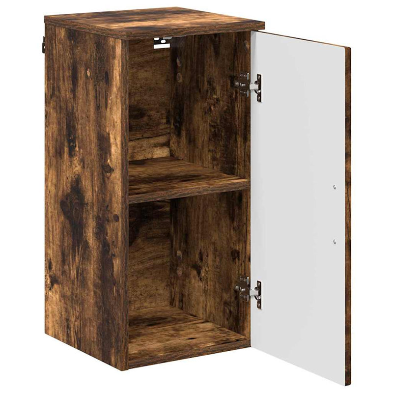 30cm Wall Mounted Bathroom Vanity Base Only, Smoked Oak
