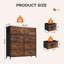 Commode 9 tiroirs, commode avec tiroir large 39,4 po, tissu facile à tirer et commode en bois avec plateau-259287301
