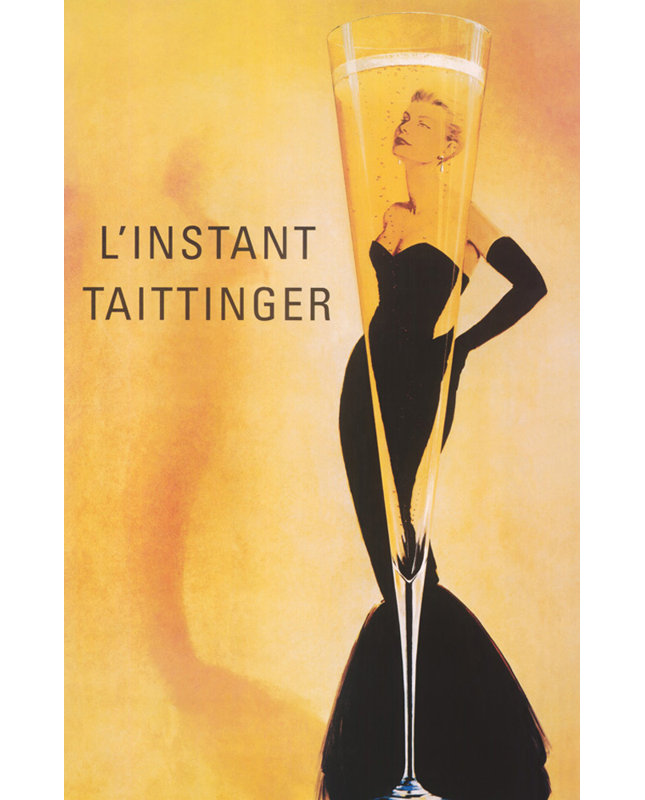 Champagne Taittinger, H 48 po x l 31 po