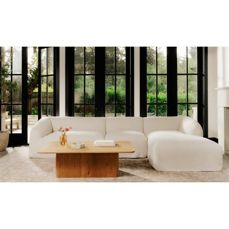 Canapé modulaire Wilde (ensemble de 3), H 29,9 po x l 138 po x P 76,3 po, Orienté à droite, Latte Loft, toile 