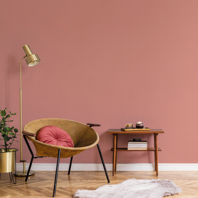 Franklinville 10m x 53cm Matte Wallpaper Roll, Cranberry