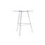 Table de bar, hauteur de 36 pouces, table de pub ronde en verre trempé de 34 pouces avec pieds en métal chromé argenté, table bistro moderne pour îlot de cuisine, bar et café-130736480