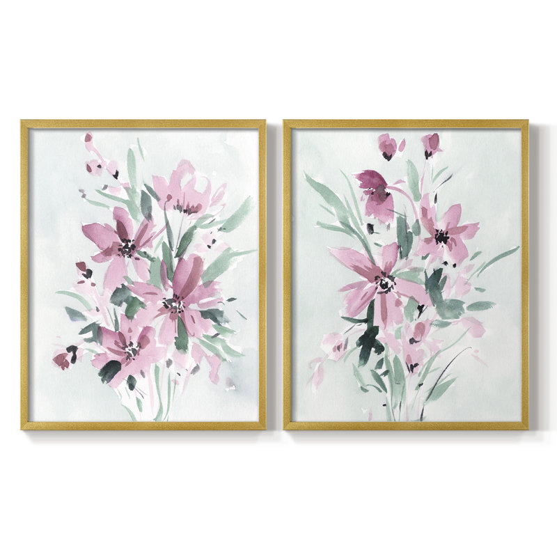 Reproduction encadrée Posy Blooms I-Premium - prête à être accrochée - aucun clou requis - aucun clou requis, Bois naturel