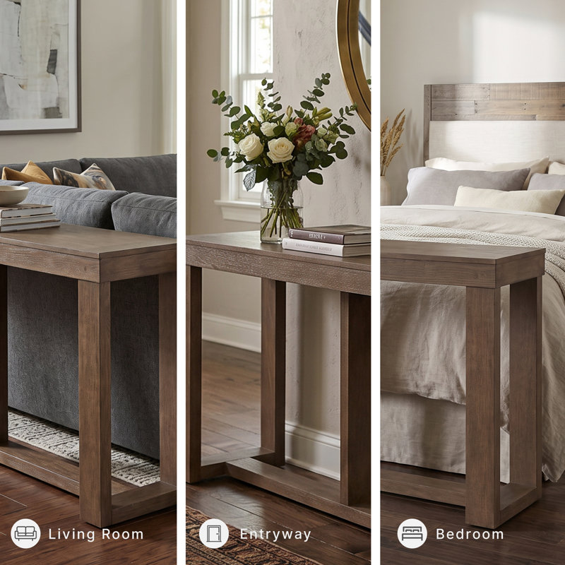 Esmont 64'' Console Table, Gray/Brown