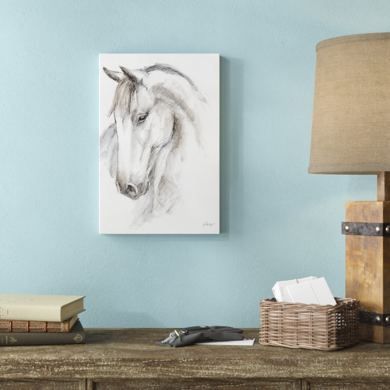 «Watercolor Equine Study II» par Ethan Harper, reproduction d'art sur toile, H 12 po x l 8 po, Toile tendue