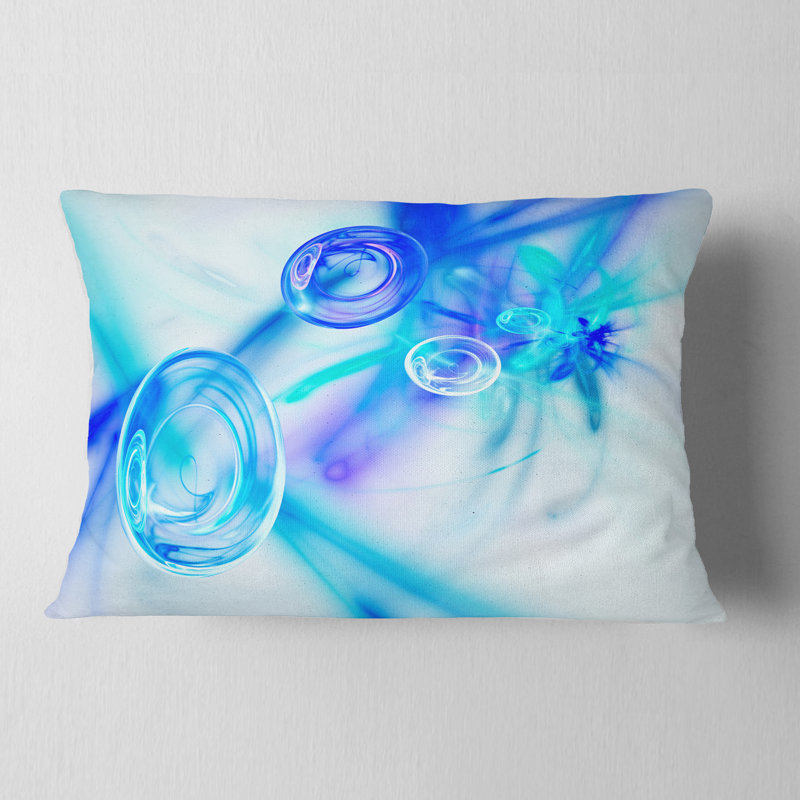 Bureau Fractal - Coussin imprimé abstrait, 12 po x 20 po, Blanc, Rectangulaire