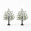 Paquet de 2 arbres feuillus verts artificiels de 2 pi, arbres verts décoratifs pré-éclairés pour la présentation des fêtes