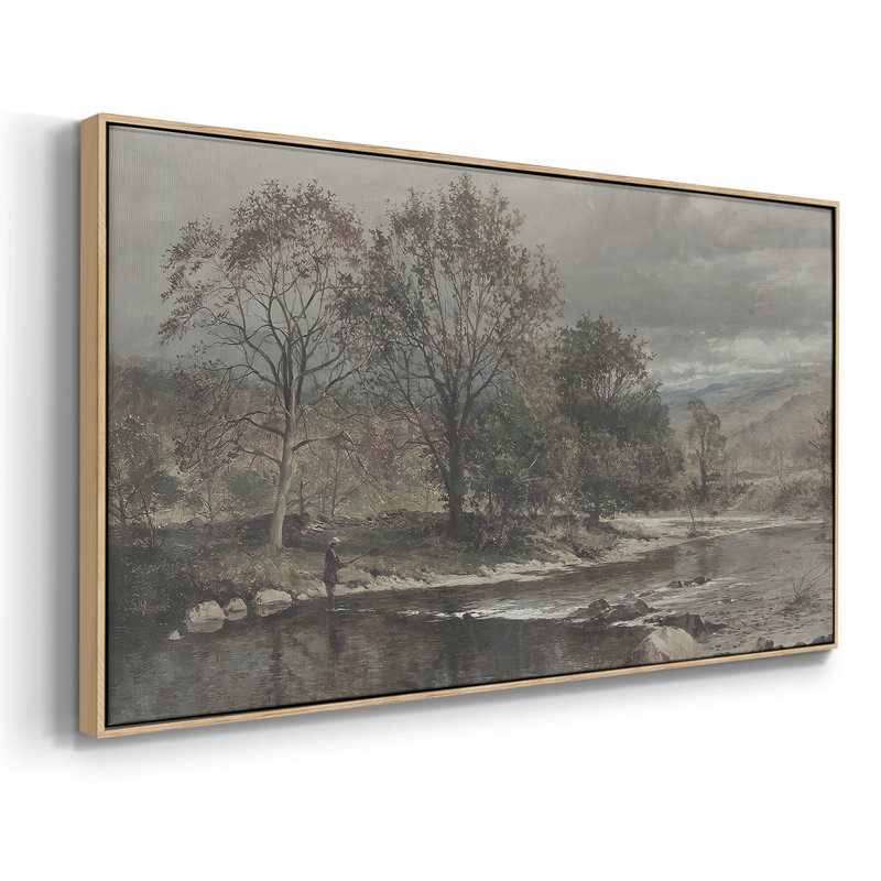 «Landscape Series» -CCCLLXXI - Toile tendue avec châssis encadré - Prêt à être accroché, Naturel, H 21 po x l 41 po
