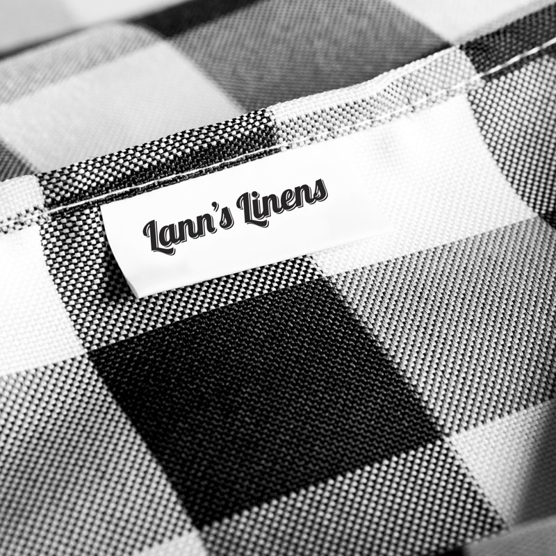 Rectangular Checkered Tablecloth, Black/White, 102" x 60"