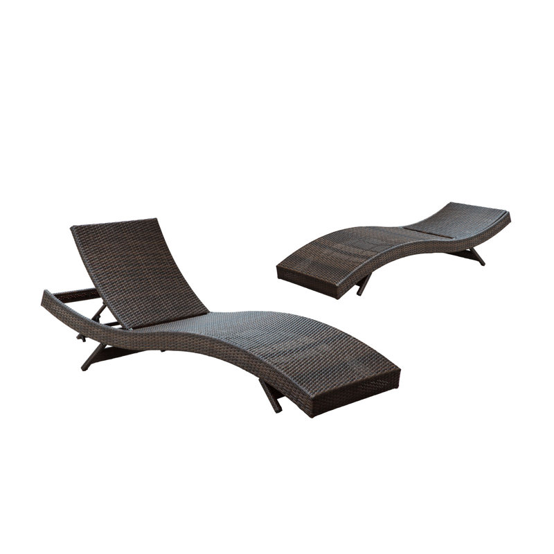 Peer Outdoor Brown Patio Chaise, White
