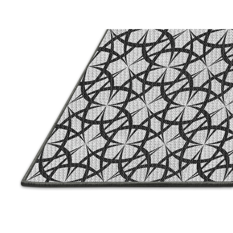 Tapis gris/noir tissé à la machine, Rectangle 3 pi x 5 pi