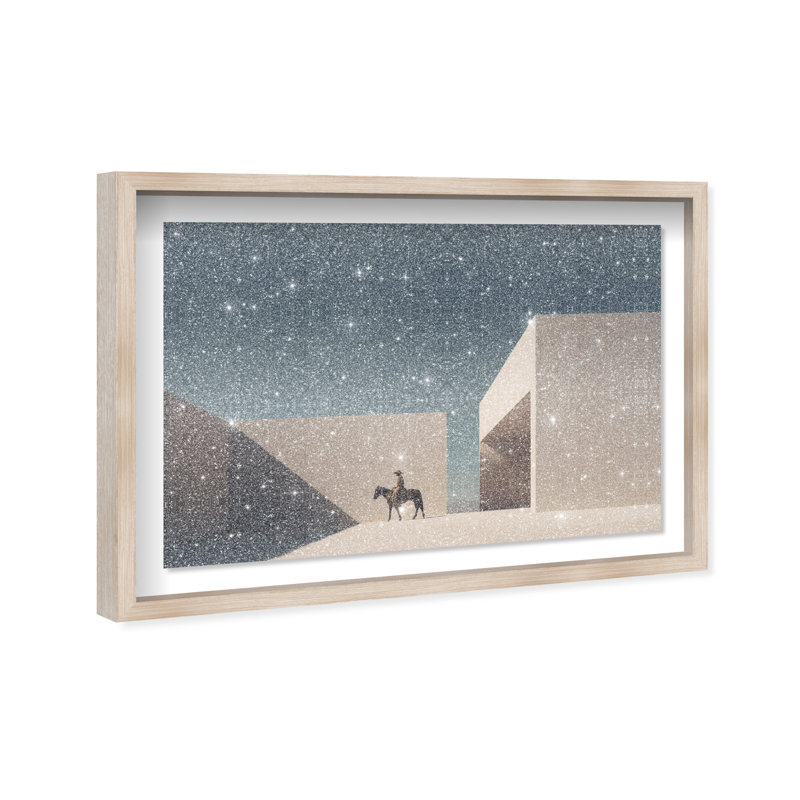 Lone Equestrian II Print by Oliver Gal, 25.5"H x 37.5"W, Natural Oak Shadowbox