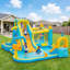 Structure gonflable ECLIFE de 5,7 m x 3,8 m avec toboggan aquatique, chÃ¢teau gonflable, bassin de jeux, mur d'escalade et panier de basket, Ã©quipÃ©e d'un compresseur de 650 W pour s'amuser dans la cour arriÃ¨re