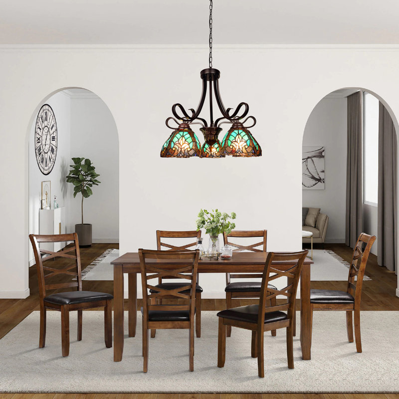 Grand lustre à 5 lumières au fini bronze antique de style victorien CHLOE Lighting LIAISON de 25 po de large