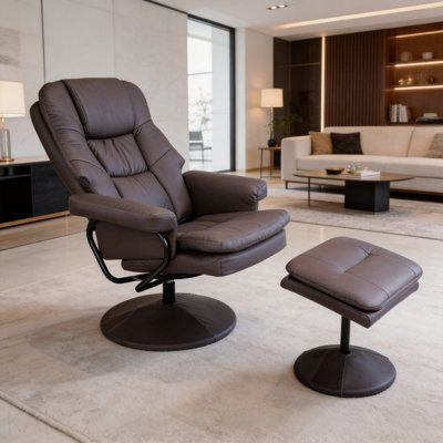 Fauteuil inclinable pivotant en cuir Scratch Cat