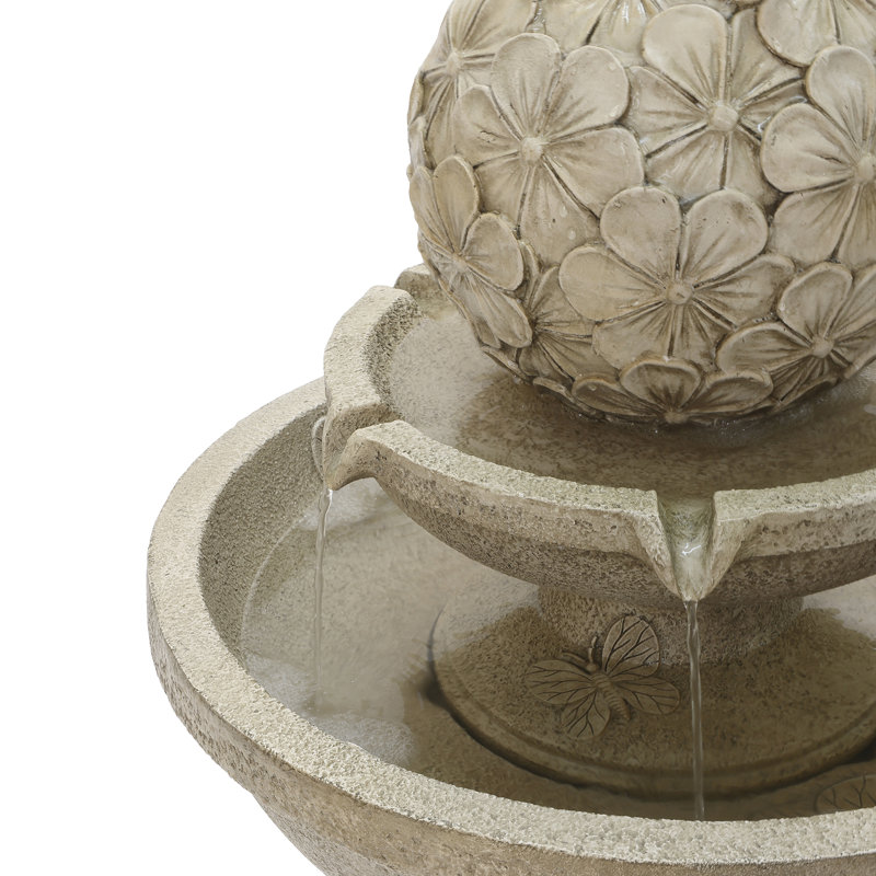 Decorative Garden Birdbath Fountain, Resin Water Feature with Pedestal Design