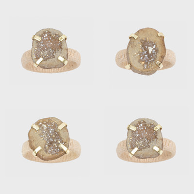 Rustic Druzy Napkin Rings