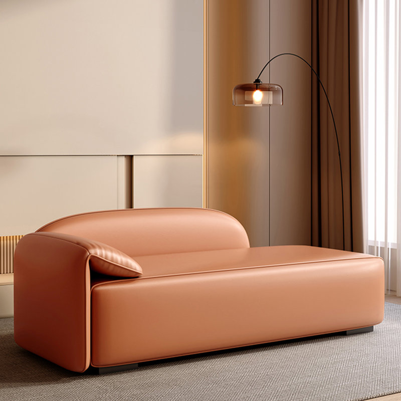 Banc rembourré gris, Orange, 21.65" H x 78.74" W x 19.69" D