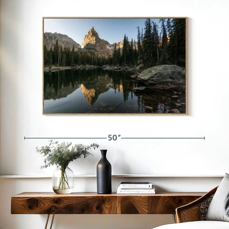 Lac Clear Crater, Cadre flottant en bois naturel, 40 po x 27 po