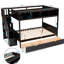 Lit superposé simple au-dessus de double avec finition, tablette, escalier de rangement et 2 tiroirs - choix polyvalent de chambre à coucher dans les tablettes, ajoutant style et fonctionnalité à votre-935781086