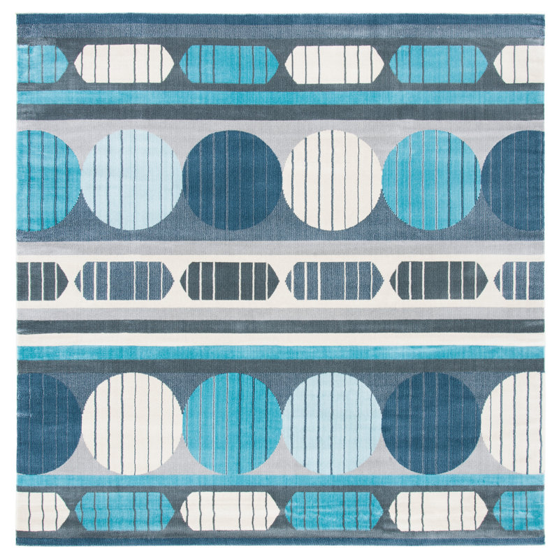 Honea 300 Performance Geometric Rug, Square 6'7"