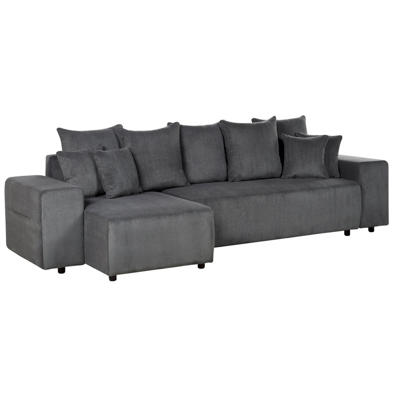 Alyxs Corduroy Sofa Bed, Left Hand Facing, Grey