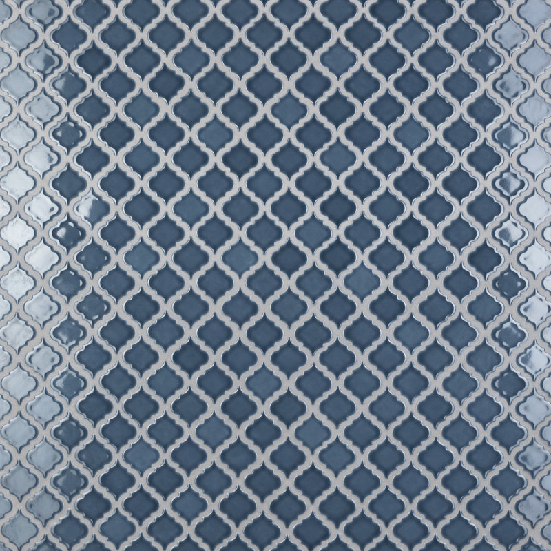 Hudson Tangier 2" x 2" Porcelain Arabesque Mosaic Wall & Floor Tile, Storm Gray