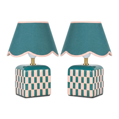 Valentina Ceramic Table Lamp Set of 2 - Green