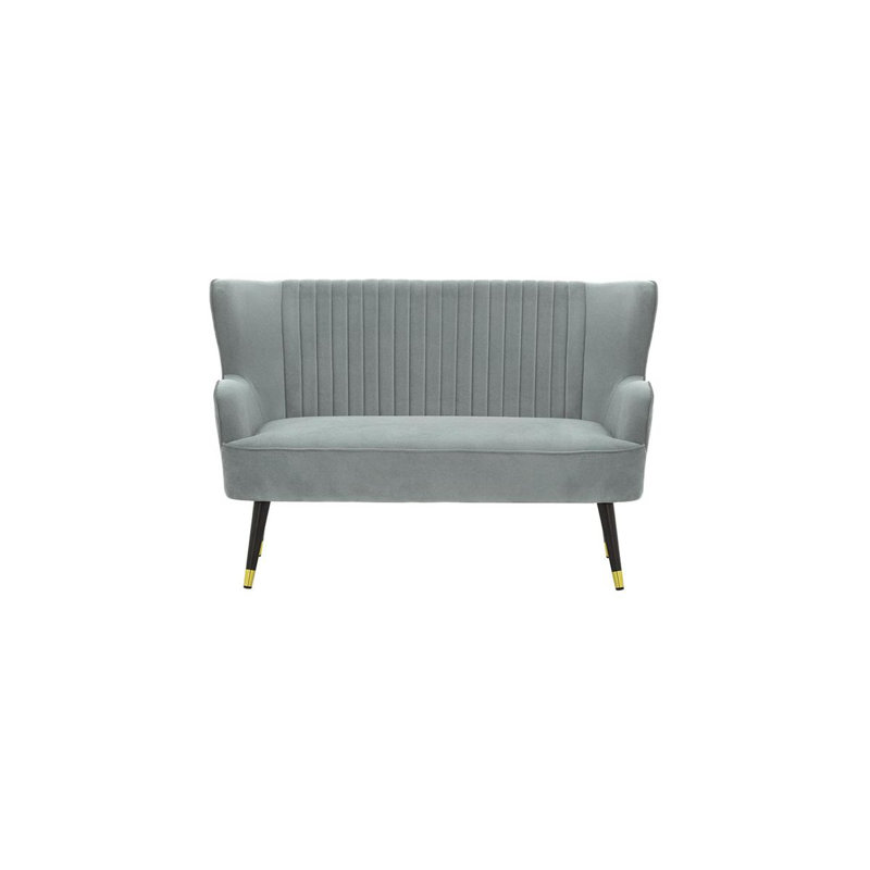 Airiel 2 Seater Velvet Sofa, Light Grey